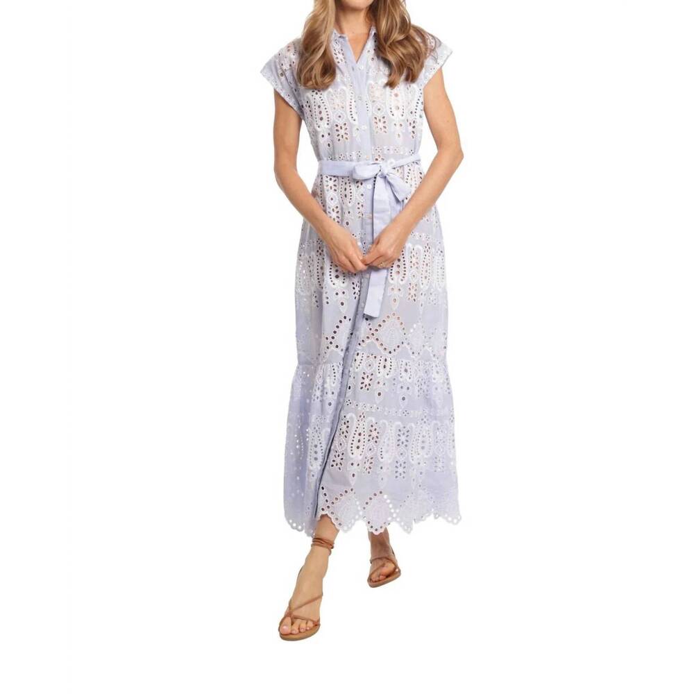 NEW BINDU ines eyelet dress in light blue